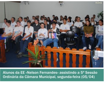 Câmara recebeu estudantes da EE Nelson Fernandes